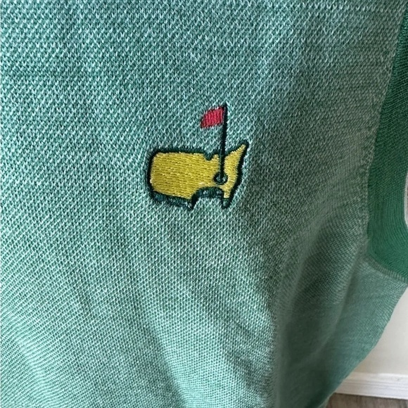 Men Augusta National Clubhouse Quarter Zip Up Made In Italy Masters wool vest M - Picture 3 of 9